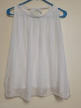 Silk Sleeveless Top With Tie Back Size Small